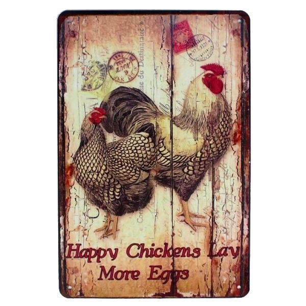 plaque-metal-deco-poule plaque métal déco poule