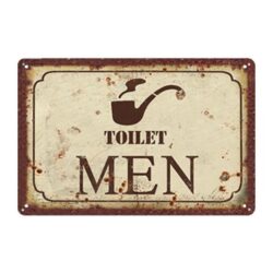 plaque métal déco wc