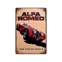 plaque métal vintage alfa romeo