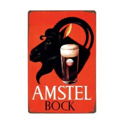 Plaque Métal Vintage Amstel Bock