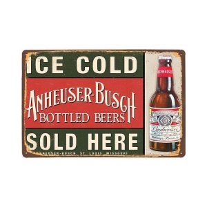 Plaque Métal Vintage Anheuser Busch