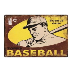 plaque métal vintage baseball bubble gum