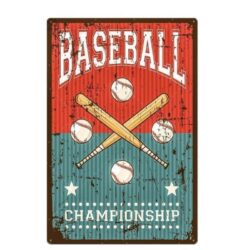 plaque métal vintage baseball