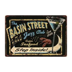 Plaque Métal Vintage Bassin Street