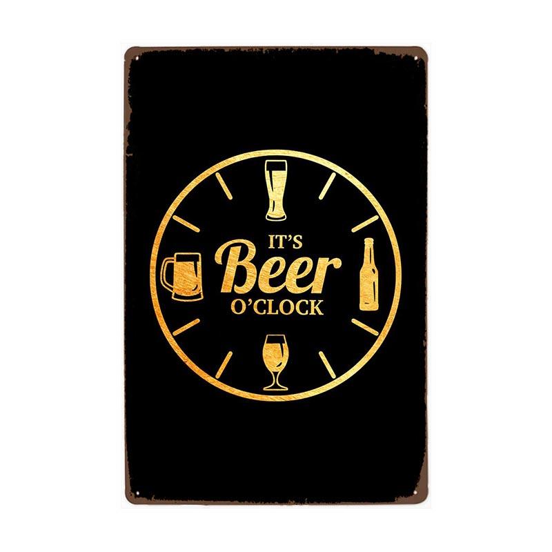 plaque-metal-vintage-beer-o-clock Plaque Métal Vintage Beer O' Clock
