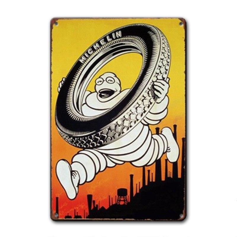 plaque-metal-vintage-bidendum-michelin-pneu Plaque Métal Vintage Bidendum Michelin Pneu