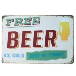 plaque métal vintage bière