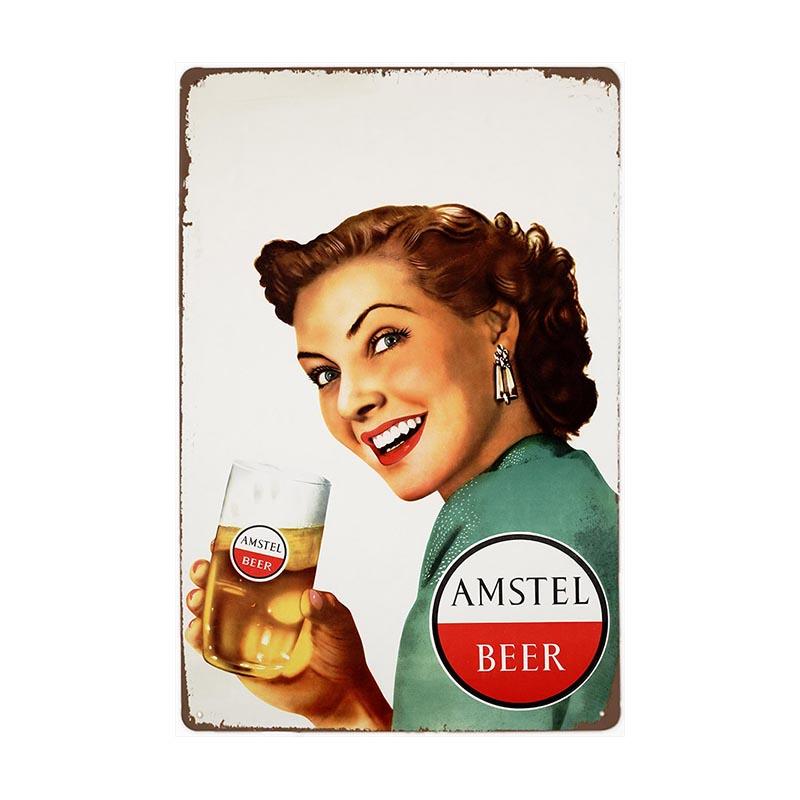 plaque-metal-vintage-biere-amsteel Plaque Métal Vintage Bière Amsteel