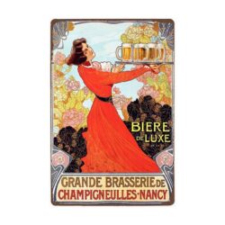 Plaque Métal Vintage Bière De Luxe