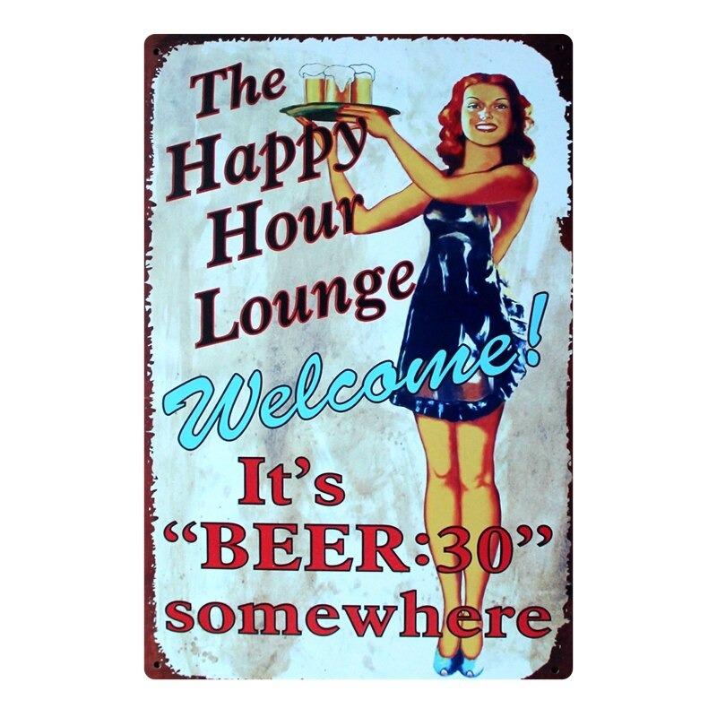 plaque-metal-vintage-biere-pin-up Plaque Métal Vintage Bière Pin-up