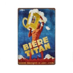 Plaque Métal Vintage Bière Titan