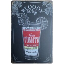 Plaque Métal Vintage Bloody Mary