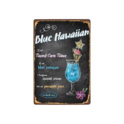 Plaque Métal Vintage Blue Hawaiian