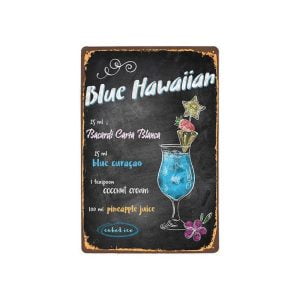 Plaque Métal Vintage Blue Hawaiian
