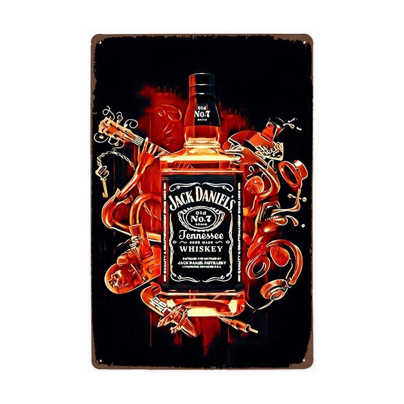 plaque-metal-vintage-bouteille-jack-daniels Plaque Métal Vintage Bouteille Jack Daniel's