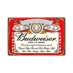 Plaque Métal Vintage Budweiser Genuine