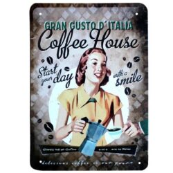 plaque métal vintage café
