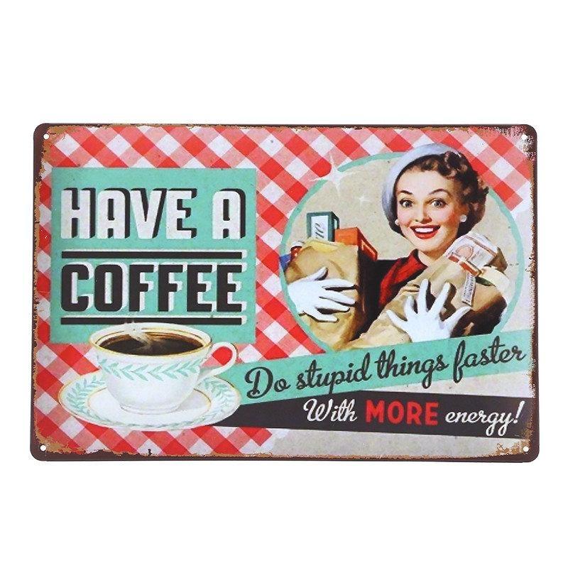 plaque-metal-vintage-cafe-femme-au-foyer Plaque Métal Vintage Café Femme Au Foyer