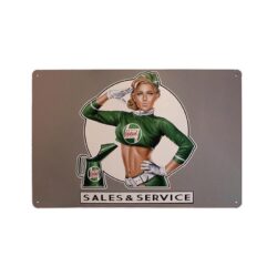 Plaque Métal Vintage Castrol Pin-up