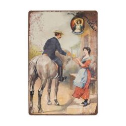 Plaque Métal Vintage Cavalier Bière