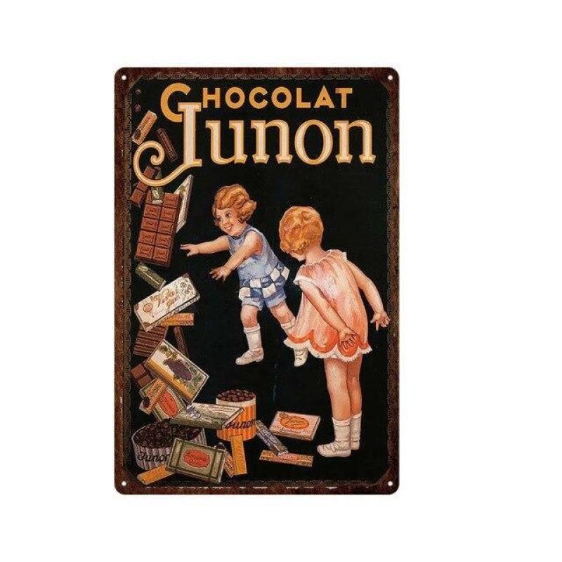 plaque-metal-vintage-chocolat-junon Plaque Métal Vintage Chocolat Junon