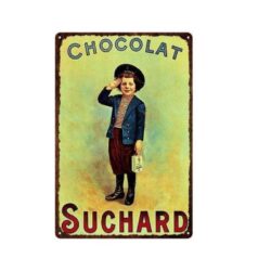 Plaque Métal Vintage Chocolat Suchard Écolier