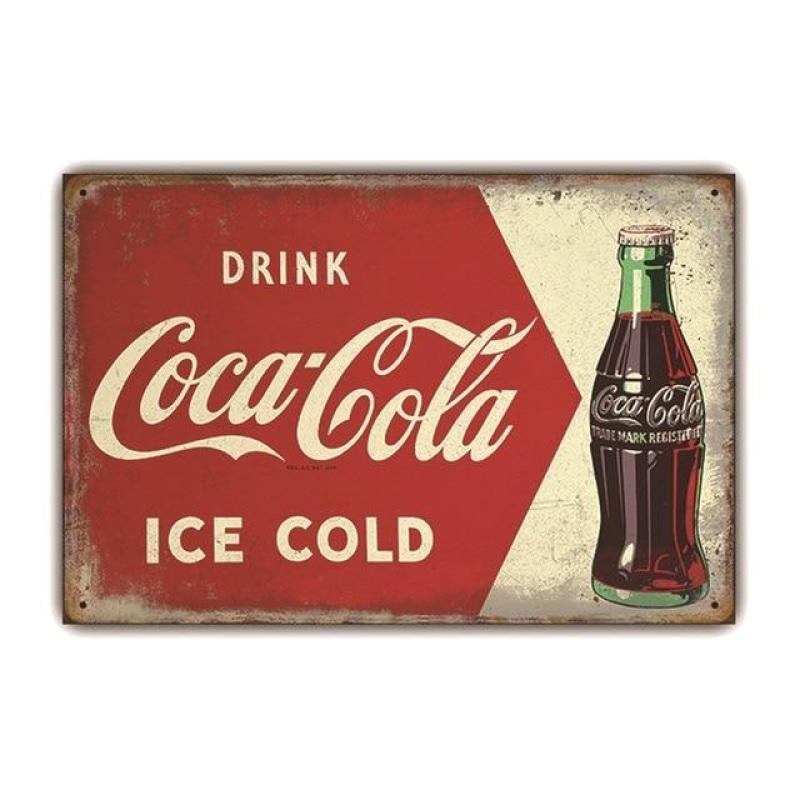 Plaque Métal Vintage Coca-Cola Bouteille