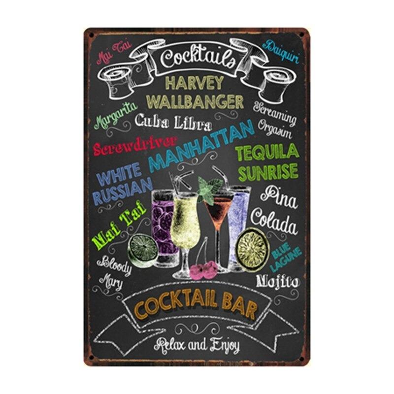 plaque-metal-vintage-cocktail-bar Plaque Métal Vintage Cocktail Bar