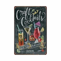 Plaque Métal Vintage Craft Cocktails