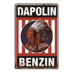 Plaque Métal Vintage Dapolin Benzin
