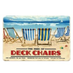 plaque métal vintage deck chairs