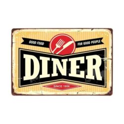 plaque métal vintage diner