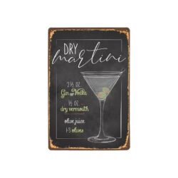 Plaque Métal Vintage Dry Martini