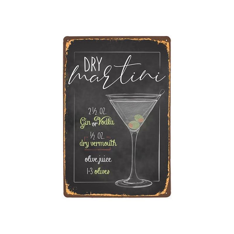 plaque-metal-vintage-dry-martini Plaque Métal Vintage Dry Martini
