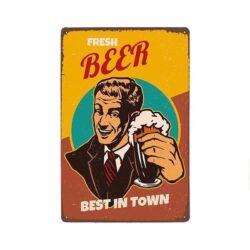 Plaque Métal Vintage Fresh Beer