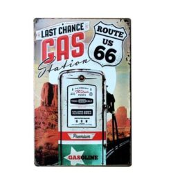 plaque métal vintage gas