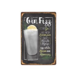 Plaque Métal Vintage Gin Fizz
