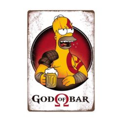 Plaque Métal Vintage God Of Bar