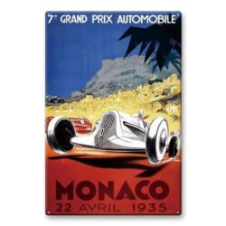 Plaque Métal Vintage Grand Prix Monaco 1935