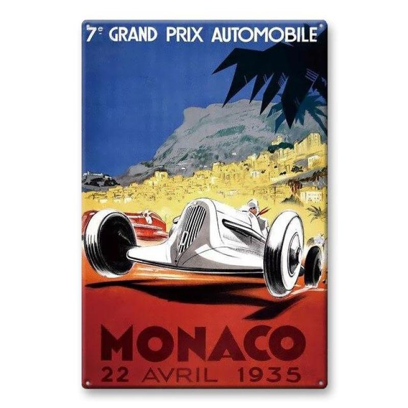 plaque-metal-vintage-grand-prix-monaco-1935 Plaque Métal Vintage Grand Prix Monaco 1935