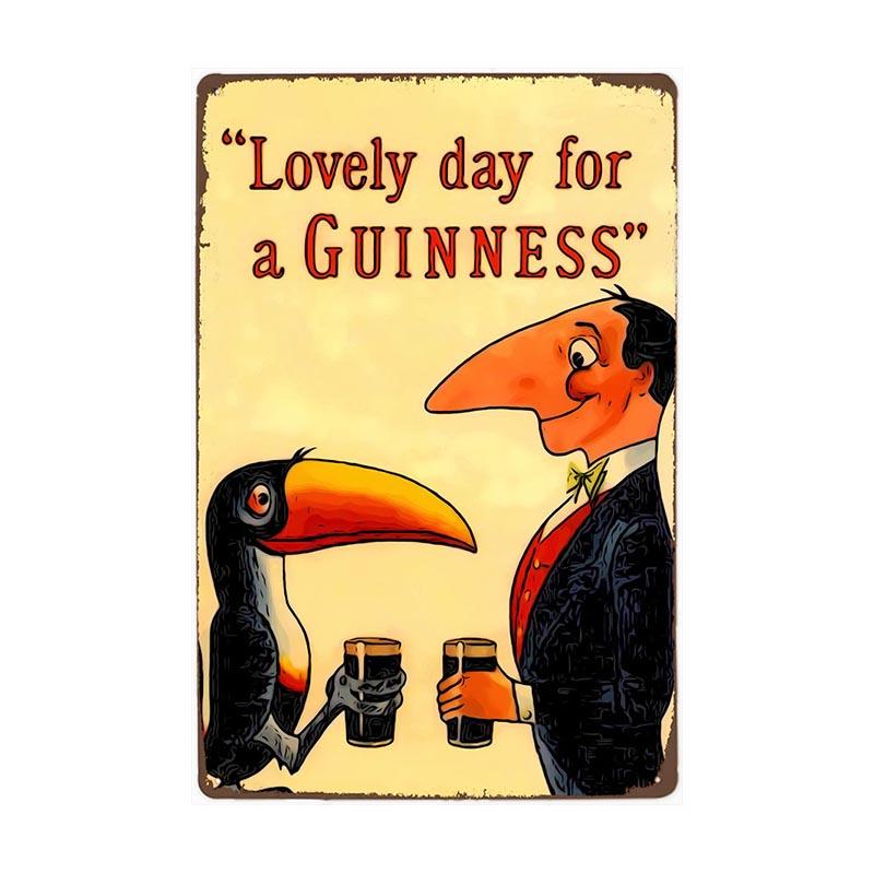 plaque-metal-vintage-guinness-toucan-et-homme Plaque Métal Vintage Guinness Toucan et Homme