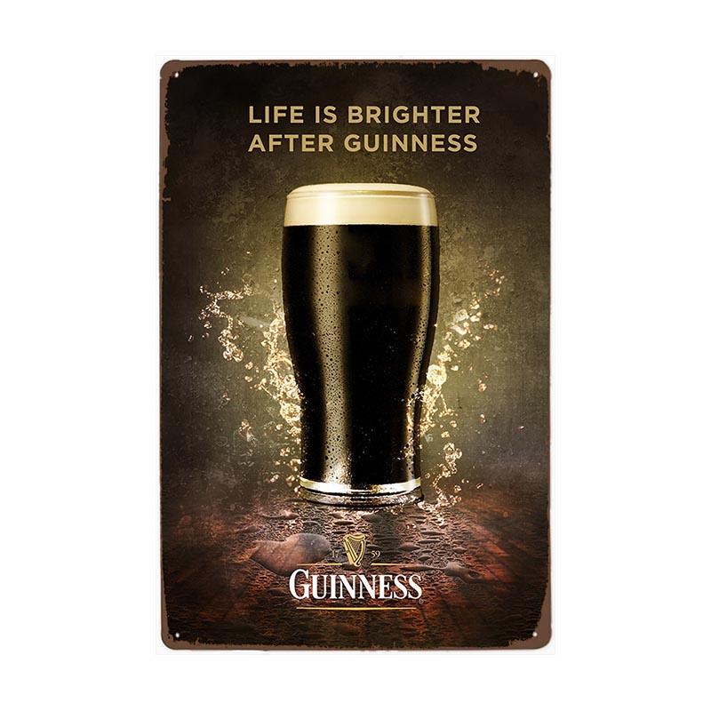 plaque-metal-vintage-guinness-verre Plaque Métal Vintage Guinness Verre