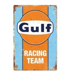 plaque métal vintage gulf