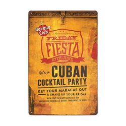Plaque Métal Vintage Havana Club Fiesta