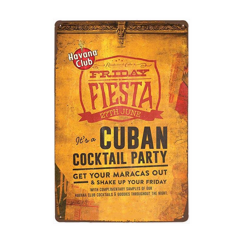 plaque-metal-vintage-havana-club-fiesta Plaque Métal Vintage Havana Club Fiesta