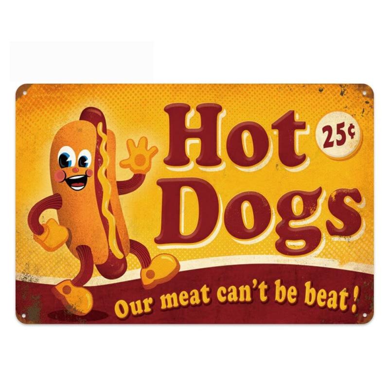 plaque-metal-vintage-hot-dog Plaque Métal Vintage Hot Dog