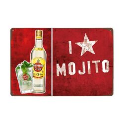 Plaque Métal Vintage I Love Mojito