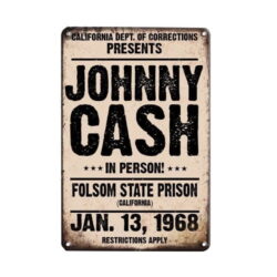 plaque métal vintage johnny cash