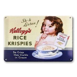 Plaque Métal Vintage Kellogg's Rice Krispies