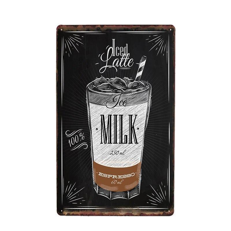 plaque-metal-vintage-latte-glace Plaque Métal Vintage Latté Glacé